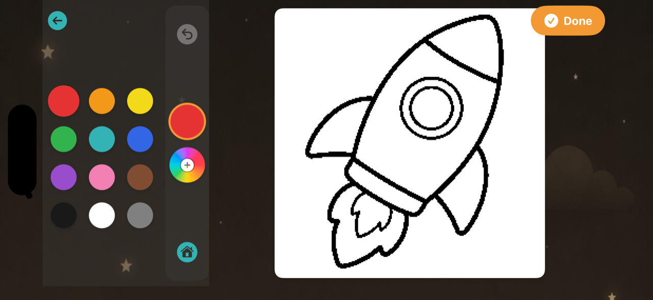 Coloring canvas with color palette